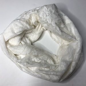 White lace infinity scarf